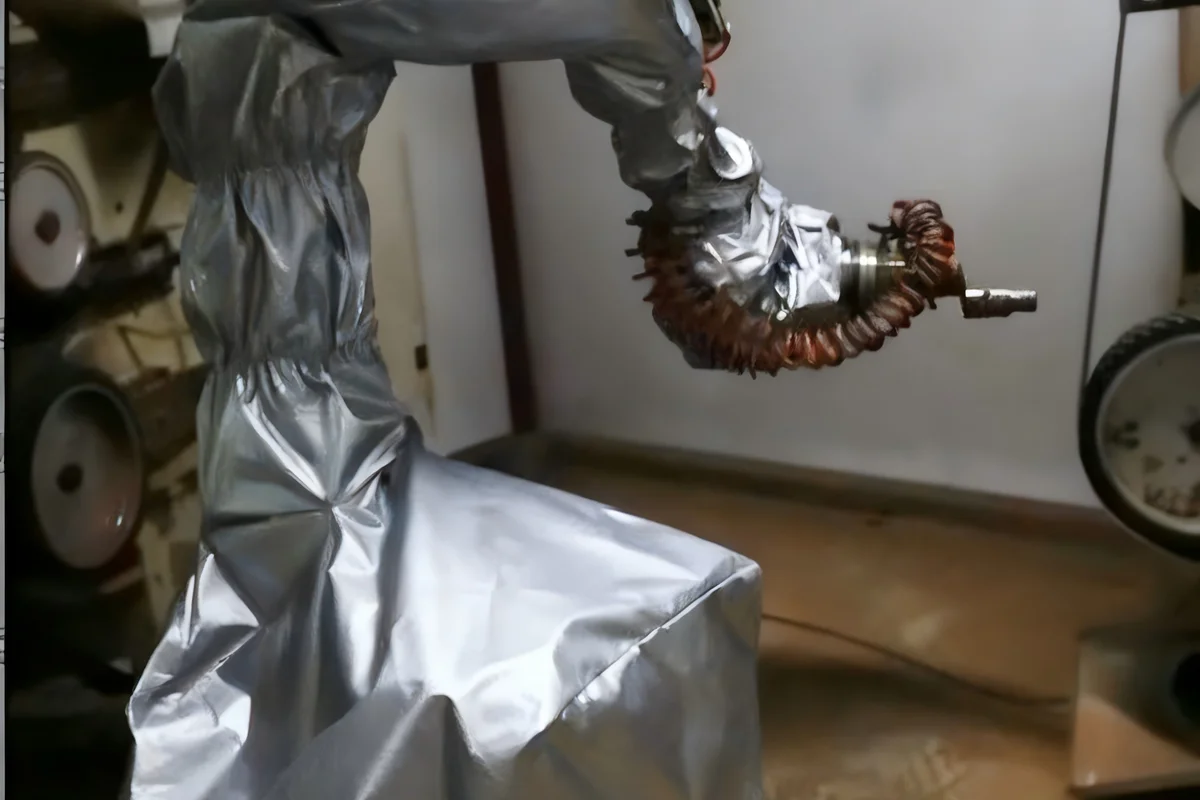 喷砂机器人防护服现场应用